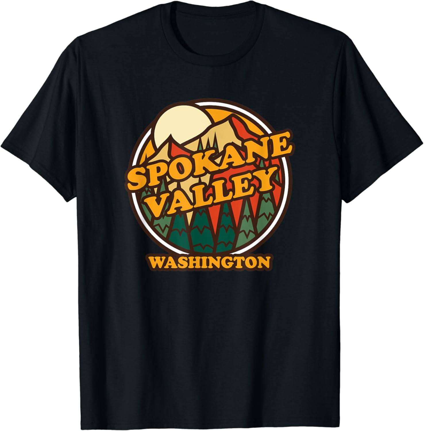 Vintage Spokane Valley, Washington Mountain Hiking Print T